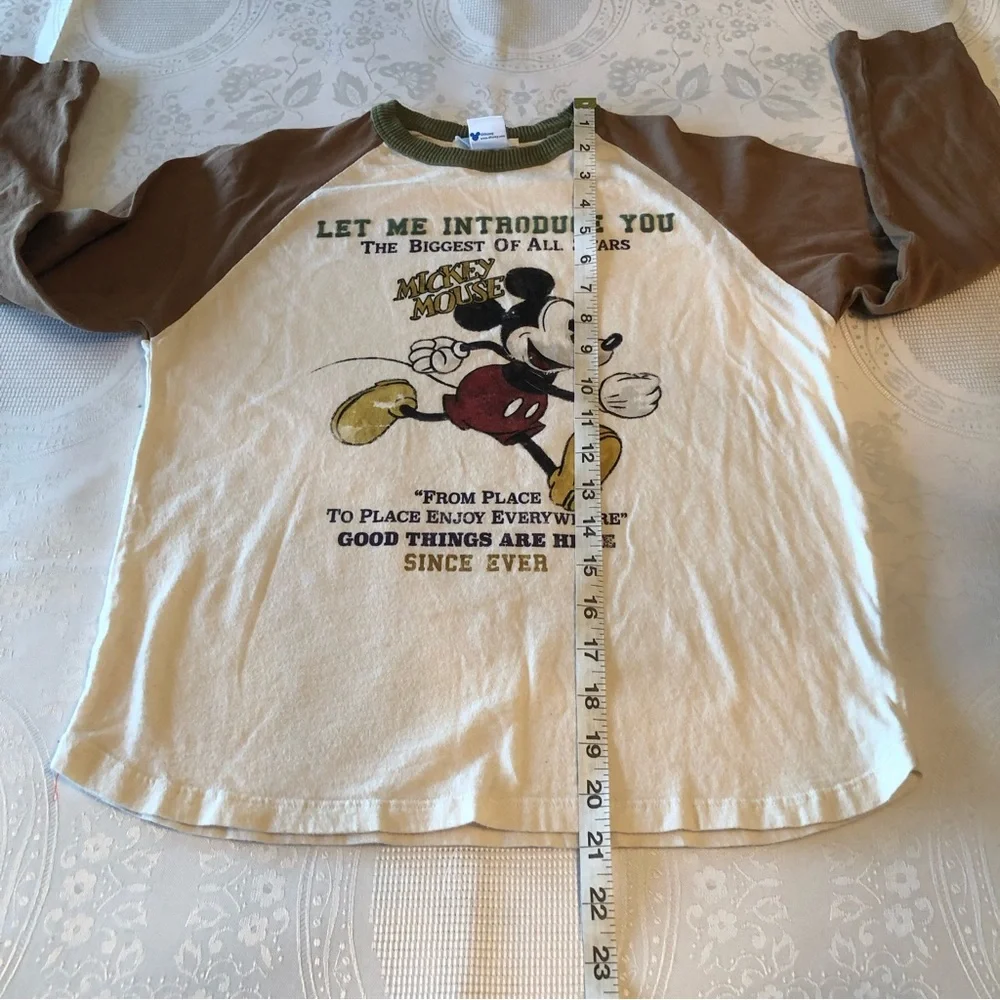 Zara Disney Mickey And Friends Boys Size 9 Long Sleeves Shirt Cream/Brown Top - Picture 6 of 12
